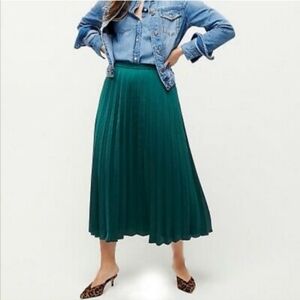 J.CREW Emerald Pleated Skirt